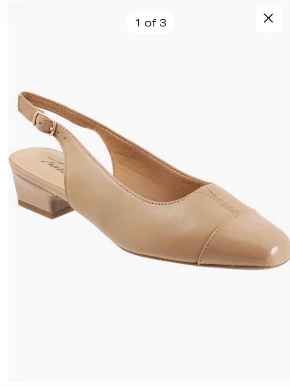 Trotters Dea Nude Slingback Block Heel Pumps